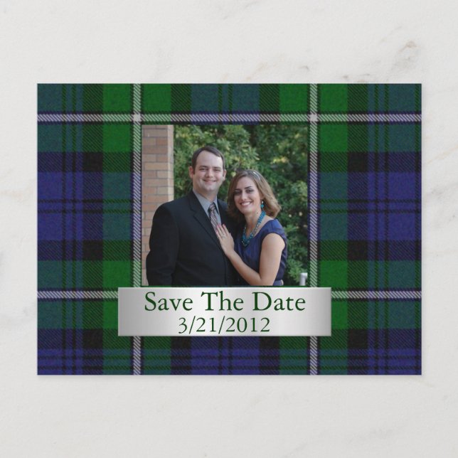 Élégant Plaid Enregistrer La Carte Postale Date (Devant)