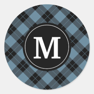 Elegant Plaid   Holiday Monogram Stickers