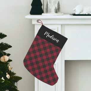 Elegant Plaid   Personalized Holiday Stocking