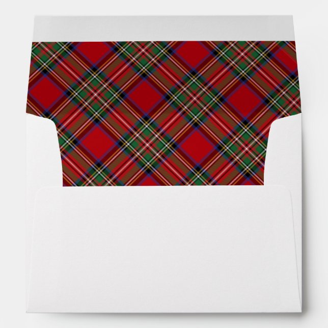 Elegant Plaid Rustic Clan Stewart Tartan Envelope (Back (Bottom))