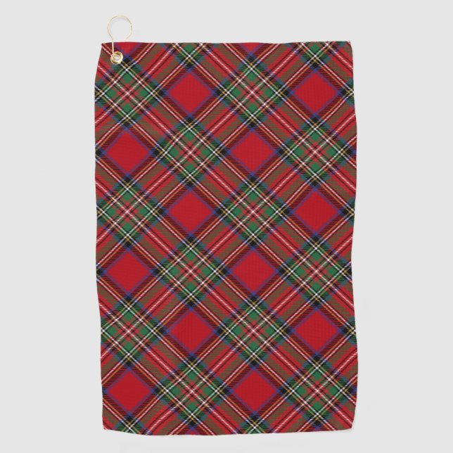 Elegant Plaid Rustic Clan Stewart Tartan Golf Towel (Front)