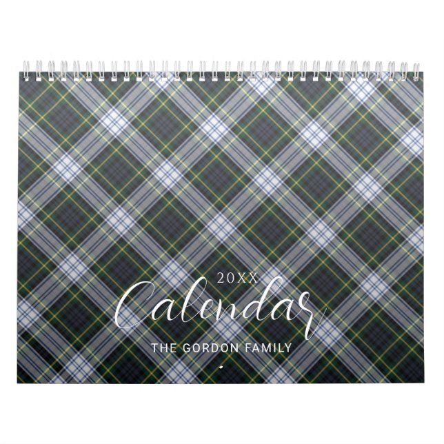 Elegant Plaid Rustic Family 2024 Tartan Calendar (Cover)