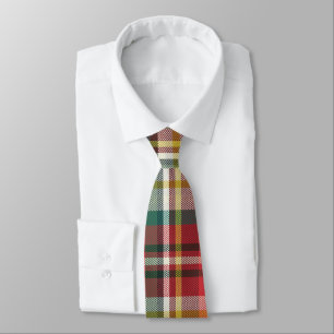 Elegant Plaid Rustic Red Chequered Tie