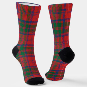 Elegant Plaid Rustic Red Green Tartan Socks