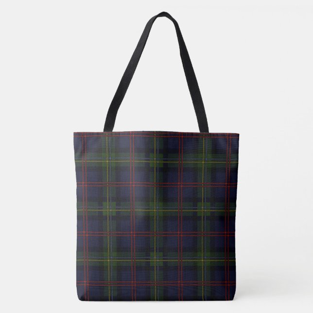 Elegant Plaid Rustic Tartan Tote Bag (Front)