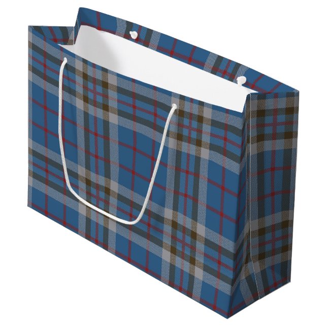 Elegant Plaid Rustic Thompson Tartan Large Gift Bag (Front Angled)
