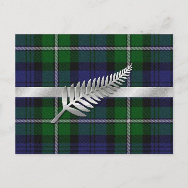 Elegant Plaid Save The Date Postcard (Front)