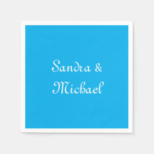 Elegant Plain Azure Blue Personalized Custom Napkin