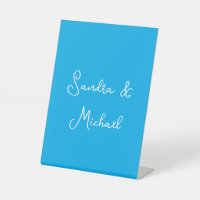 Elegant Plain Azure Blue Personalized Custom