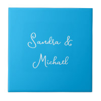 Elegant Plain Azure Blue Personalized Custom
