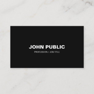 Elegant Plain Black And White Professional Business Card