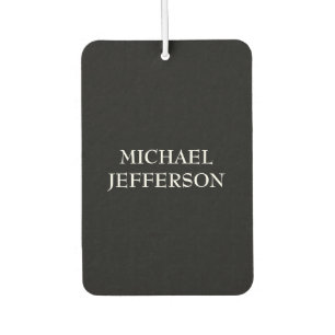 Elegant Plain Black White Personalized Custom Air Freshener