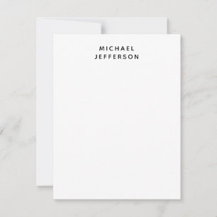 Elegant Plain Black White Personalized Custom Card