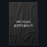 Elegant Plain Black White Personalized Custom Kitchen Towel<br><div class="desc">You say a black background wouldn't be good? Think again. Black is always the colour of taste and nobility. It is one of the most eye-catching and striking colours throughout history. Why not reflect your own personality and taste to others with this uniquely designed template?</div>