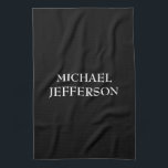 Elegant Plain Black White Personalized Custom Kitchen Towel<br><div class="desc">You say a black background wouldn't be good? Think again. Black is always the colour of taste and nobility. It is one of the most eye-catching and striking colours throughout history. Why not reflect your own personality and taste to others with this uniquely designed template?</div>
