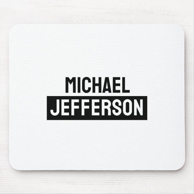 Elegant Plain Black White Personalized Custom Mouse Pad (Front)