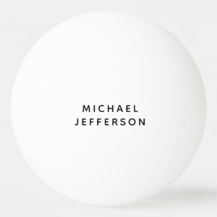 Elegant Plain Black White Personalized Custom Ping Pong Ball