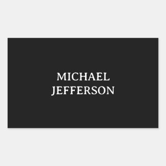 Elegant Plain Black White Personalized Custom Sticker
