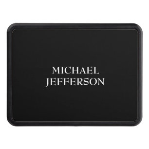 Elegant Plain Black White Personalized Custom Trailer Hitch Cover