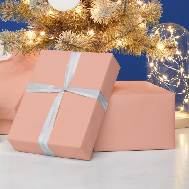 Elegant Plain Colour Background, Linen Pink Minima Wrapping Paper (Holidays)