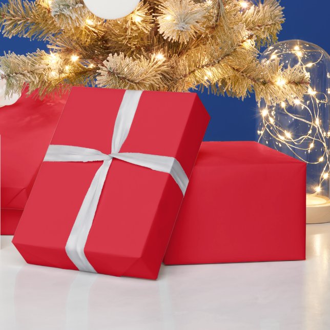 Elegant Plain Colour Palette: Cherry Red Backgroun Wrapping Paper (Holidays)