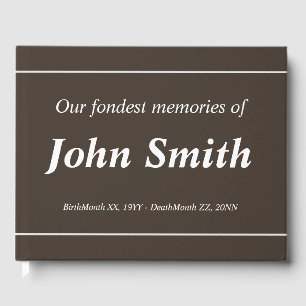 Elegant & Plain Condolences Guestbook