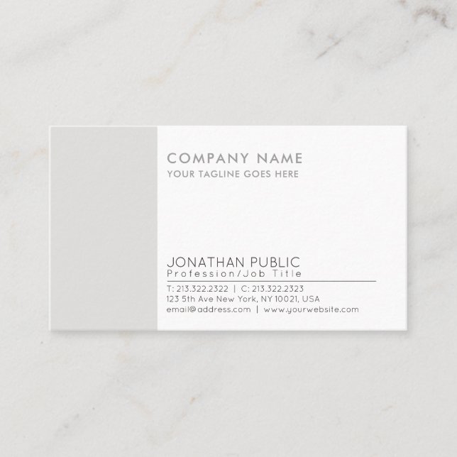 Elegant Plain Corporate Modern Professional Business Card (Front)