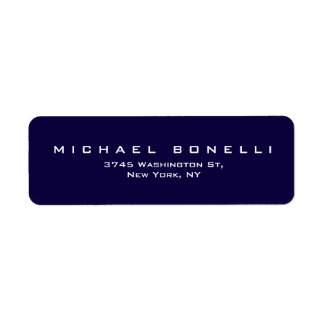 Elegant Plain Dark Blue Return Address Label