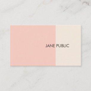 Elegant Plain Modern Professional Pink and Beige Business Card