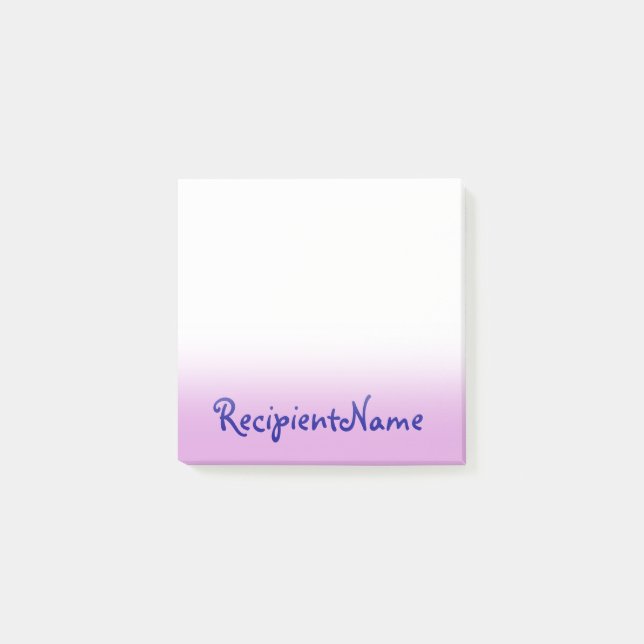 Elegant, Plain, Plum Background w/ Dark Blue Name Post-it Notes (Front)