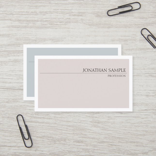 Elegant Plain Professional Simple Chic Design Business Card (Front/Back In Situ)