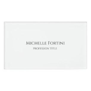 Elegant Plain Simple Minimalist Name Tag