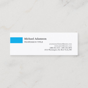 Elegant Plain Simple Minimalist Profile  Mini Business Card