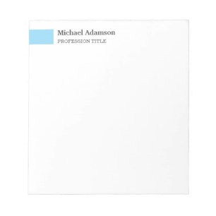 Elegant Plain Simple Minimalist Profile  Notepad