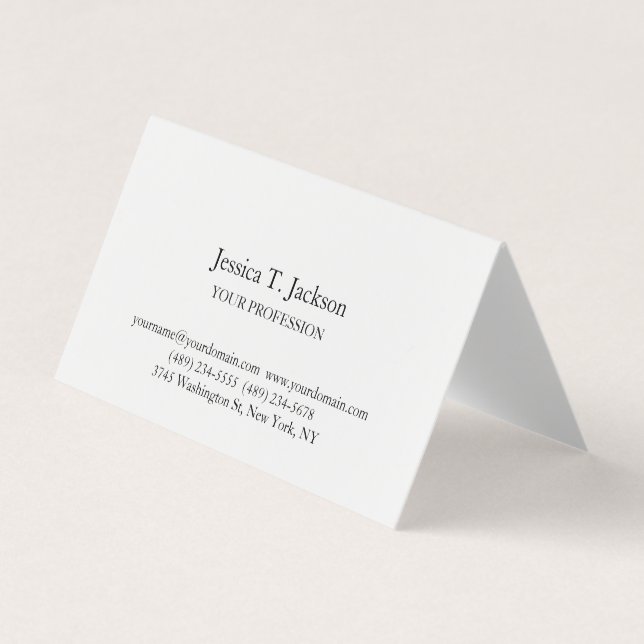 Elegant Plain Simple Professional Business Card (Front)