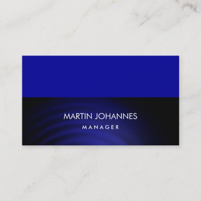 Elegant Plain Stylish Blue Colour Business Card (Front)