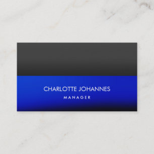 Elegant Plain Stylish Blue Grey Black Professional Business Card