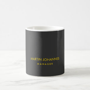 Elegant Plain Stylish Gold Colour Black Custom Nam Coffee Mug