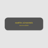 Elegant Plain Stylish Gold Colour Black Custom Nam