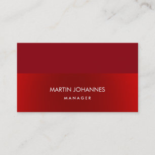 Elegant Plain Stylish Red Colour Professional Business Card