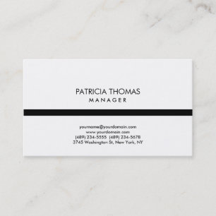 Elegant Plain Stylish White Black Professional Business Card