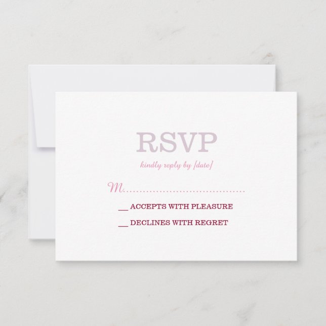 Elegant Plain White Lavender RSVP (Front)