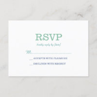 Elegant Plain White Sea Foam RSVP