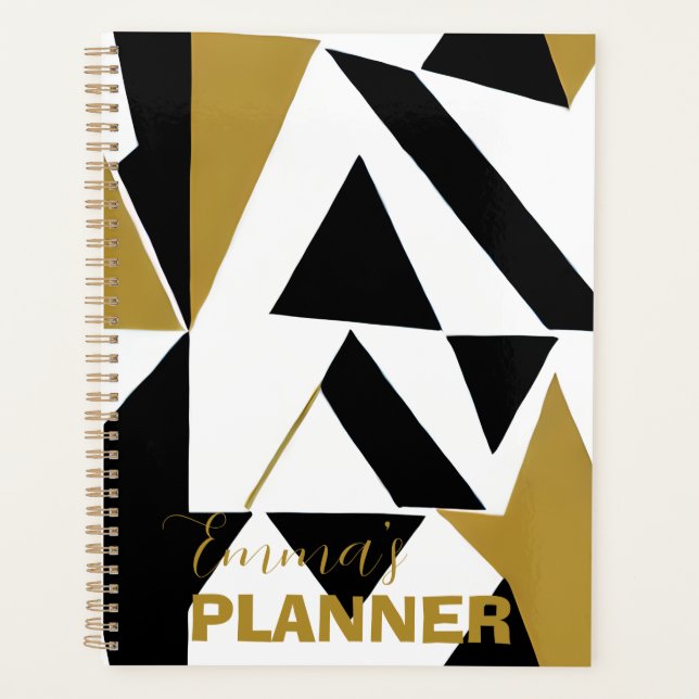 ÉLÉGANT PLANNER BLANC NOIR ART DÉCO (Devant)