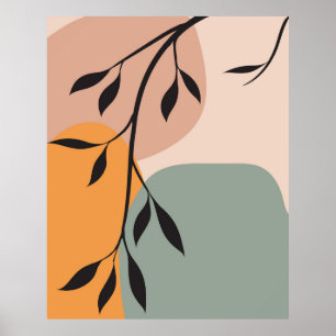 Elegant plant art design poster