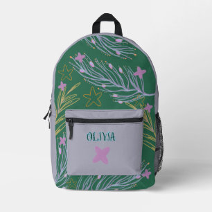 elegant plants autumn printed backpack