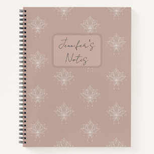 Elegant Plaster Pink Peach Pretty Floral Lotus Notebook