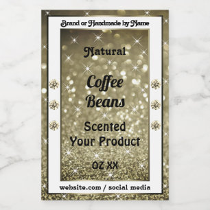 Elegant Platinum Glitter Product Labels Diamonds