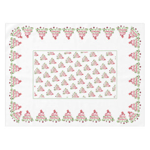 Elegant & Playful Swirly Christmas Tree Typography Tablecloth