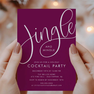 Elegant Plum “Jingle and Mingle” Holiday Invitation